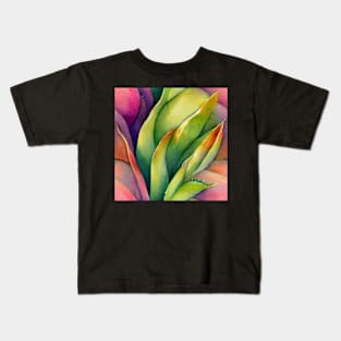Watercolor succulent pattern Kids T-Shirt